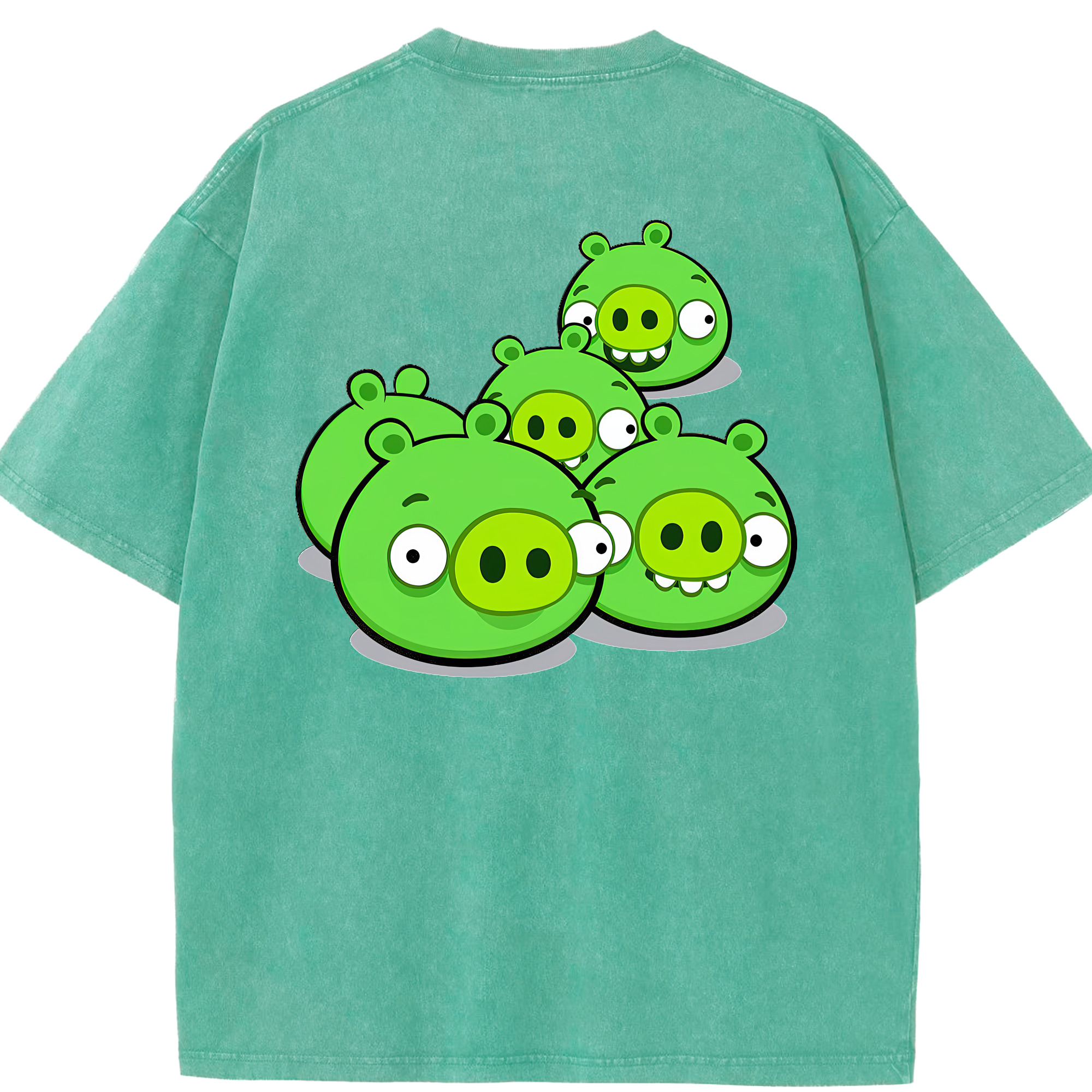 （画像用） Angry Birds アングリーバード 綿100% ヴィンテージ風 半袖Tシャツ（背面プリント）